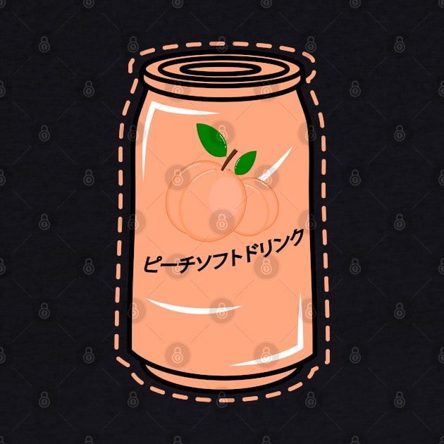 Kawaii Japanese Peach Soft Drink Kanji Aesthetic Streetwear by Blink_Imprints10